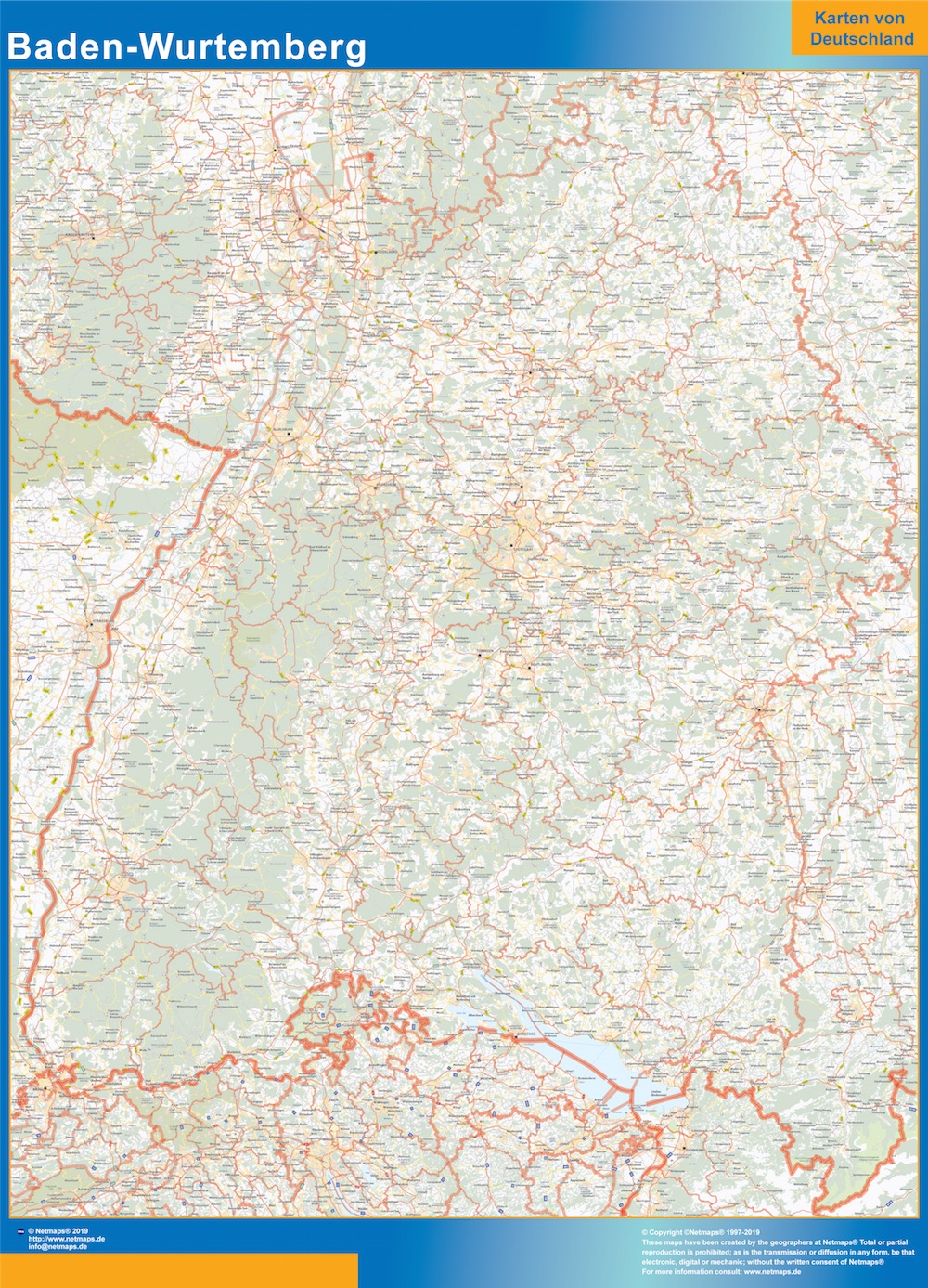 Baden Wurtemberg Zip Codes Wall Map Laminated Wall Ma vrogue.co